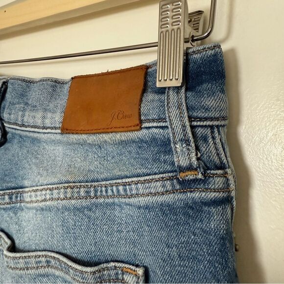 J Crew Classic Straight Jeans Womens Sz 26 Blue Distressed Denim Stretch Retro - Picture 7 of 14